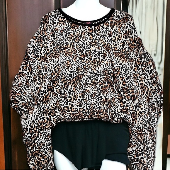 🐆 Swim cover up. Semi sheer poncho. Gorgeous light and airy Leopard print 1X-2X - Picture 4 of 16